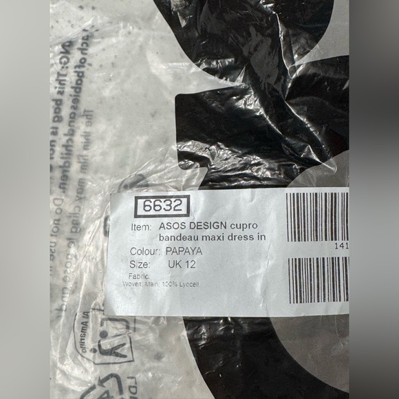 ASOS DESIGN cupro bandeau maxi dress in papaya - Picture 9 of 12